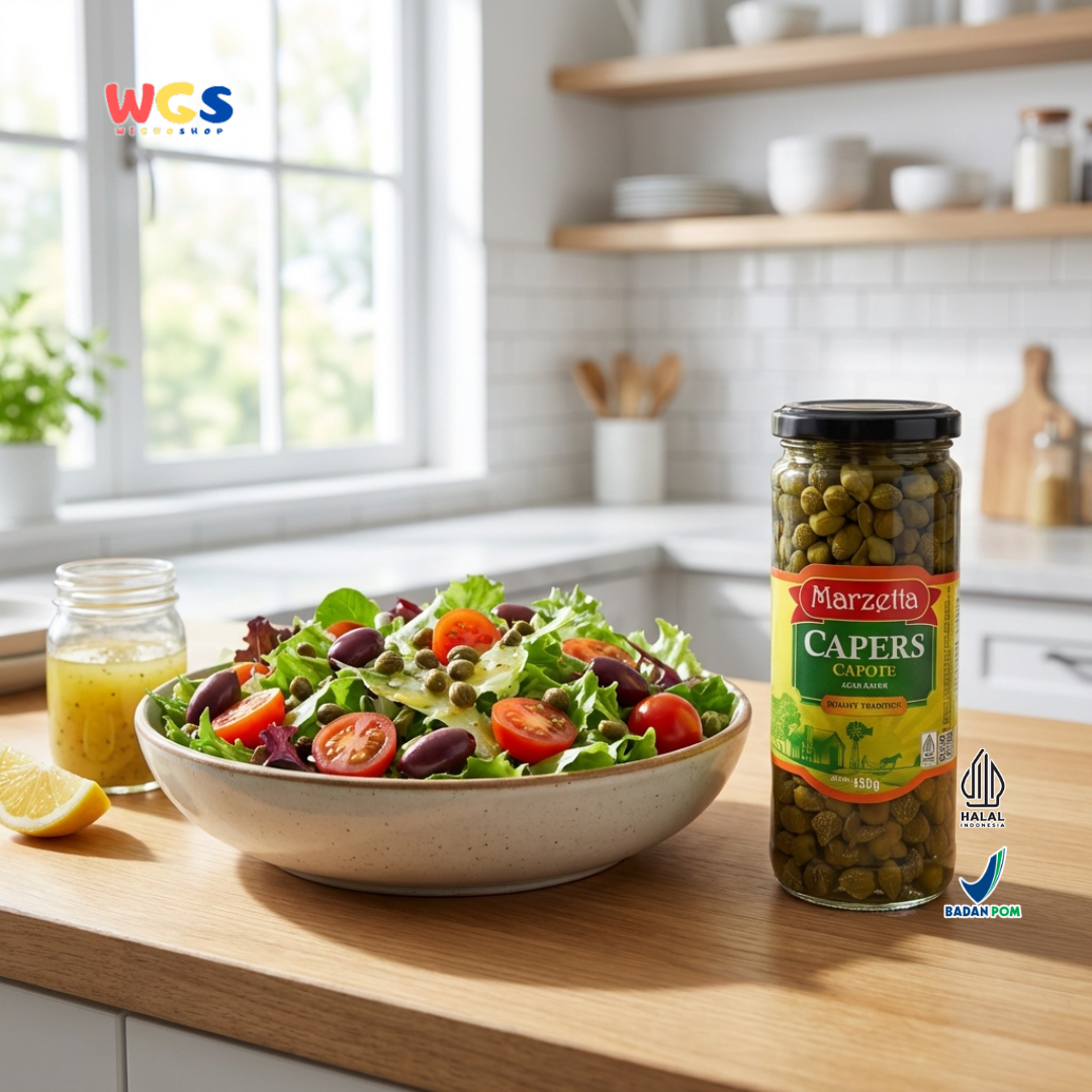 Marzetta Capers Capote 450g - Acar Kaper Premium untuk Salad, Pasta, Saus & Masakan Eropa