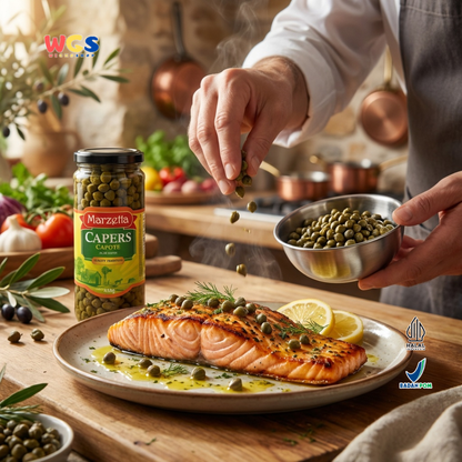 Marzetta Capers Capote 450g - Acar Kaper Premium untuk Salad, Pasta, Saus & Masakan Eropa