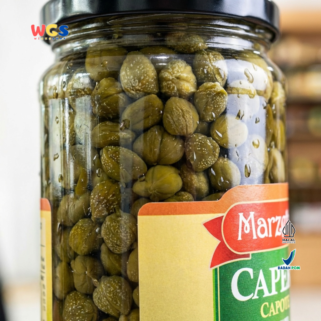 Marzetta Capers Capote 450g - Acar Kaper Premium untuk Salad, Pasta, Saus & Masakan Eropa