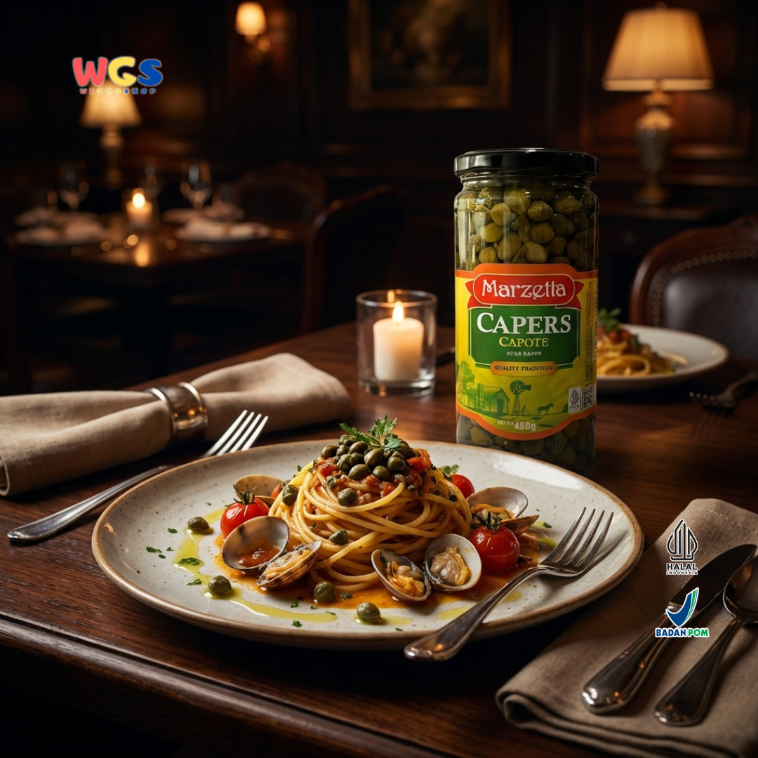 Marzetta Capers Capote 450g - Acar Kaper Premium untuk Salad, Pasta, Saus & Masakan Eropa
