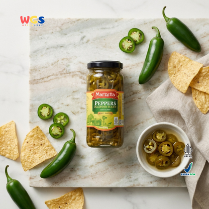 Marzetta Peppers Jalapeno Sliced 250g - Acar Jalapeno Iris Pedas Asam untuk Topping