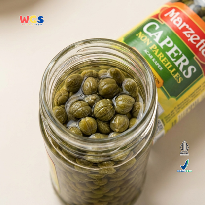 Marzetta Capers Non Pareilles 110g - Acar Kaper Premium Ukuran Kecil untuk Salad & Saus