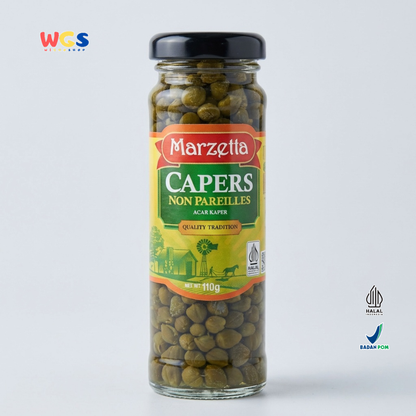 Marzetta Capers Non Pareilles 110g - Acar Kaper Premium Ukuran Kecil untuk Salad & Saus