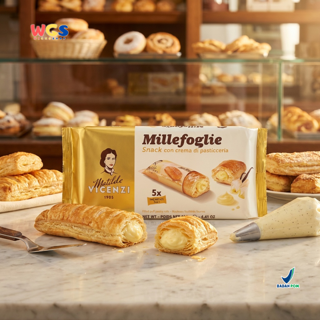Matilde Vicenzi Millefoglie D'Italia Mini Puff Vanilla Cream Biscuits