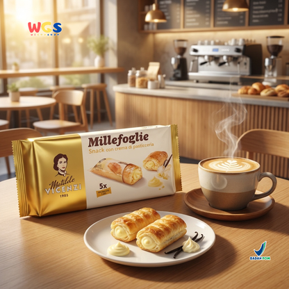 Matilde Vicenzi Millefoglie D'Italia Mini Puff Vanilla Cream Biscuits