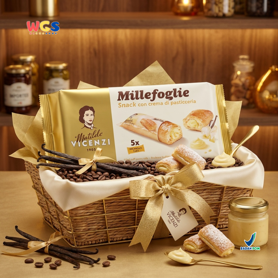 Matilde Vicenzi Millefoglie D'Italia Mini Puff Vanilla Cream Biscuits