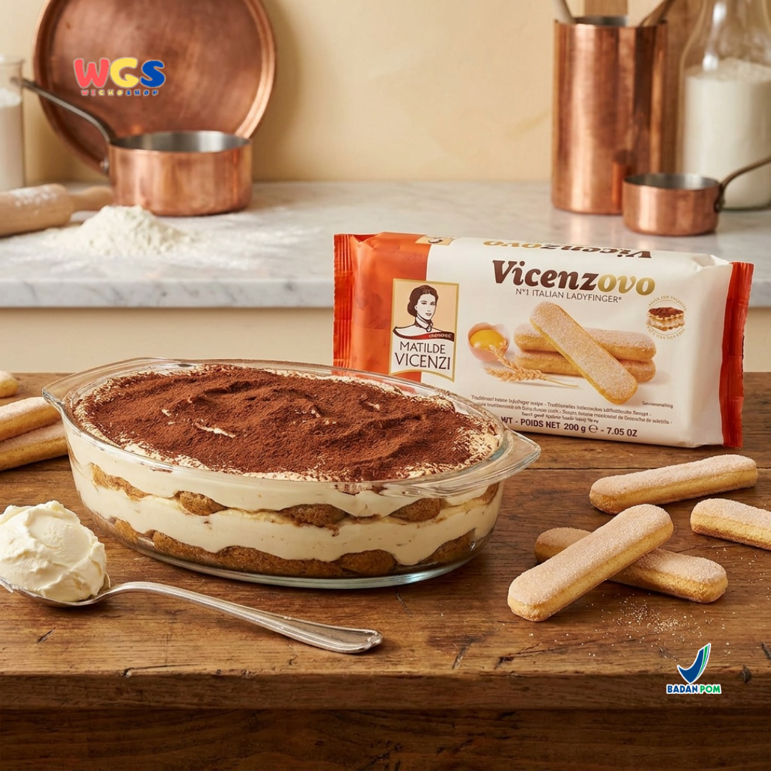 Vicenzovo Italian Ladyfingers 200g – Traditional Soft Biscuits for Tiramisu &amp; Various Desserts