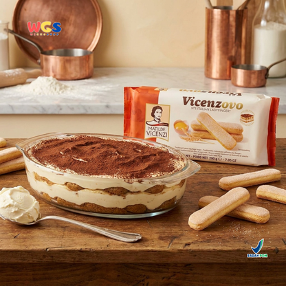 Vicenzovo Italian Ladyfingers 200g – Traditional Soft Biscuits for Tiramisu &amp; Various Desserts