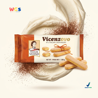 Vicenzovo Italian Ladyfingers 200g – Traditional Soft Biscuits for Tiramisu &amp; Various Desserts