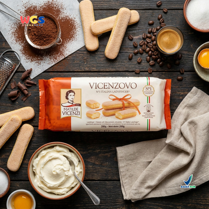 Vicenzovo Italian Ladyfingers 200g – Traditional Soft Biscuits for Tiramisu &amp; Various Desserts