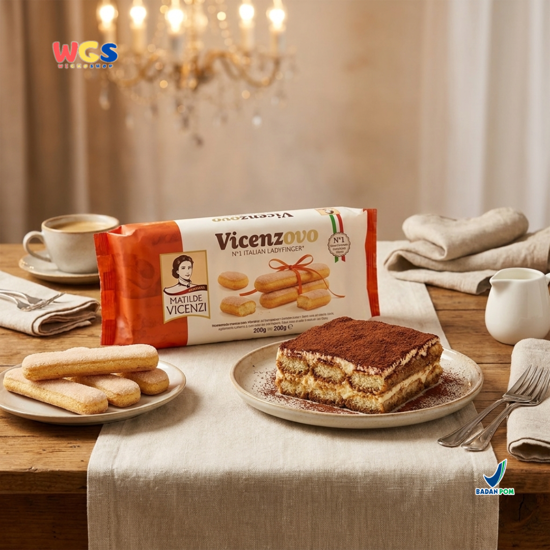 Vicenzovo Italian Ladyfingers 200g – Traditional Soft Biscuits for Tiramisu &amp; Various Desserts