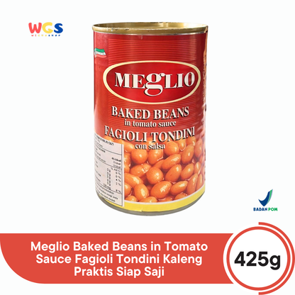 Meglio Baked Beans Fagioli Tondini 425g - Kacang Merah dalam Saus Tomat Kaleng