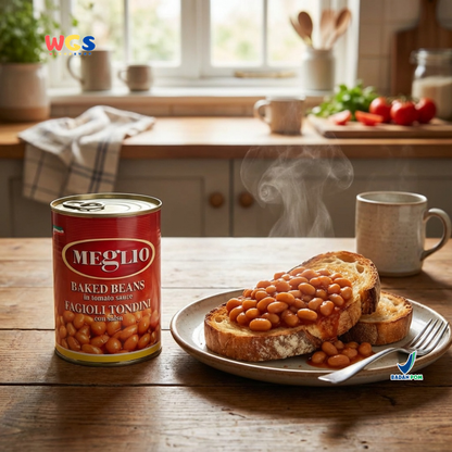 Meglio Baked Beans Fagioli Tondini 425g - Kacang Merah dalam Saus Tomat Kaleng