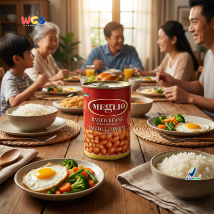Meglio Baked Beans Fagioli Tondini 425g - Kacang Merah dalam Saus Tomat Kaleng