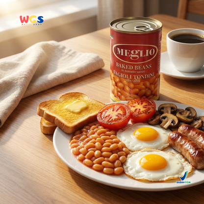 Meglio Baked Beans in Tomato Sauce 400g - Kacang Merah Saus Tomat Siap Saji