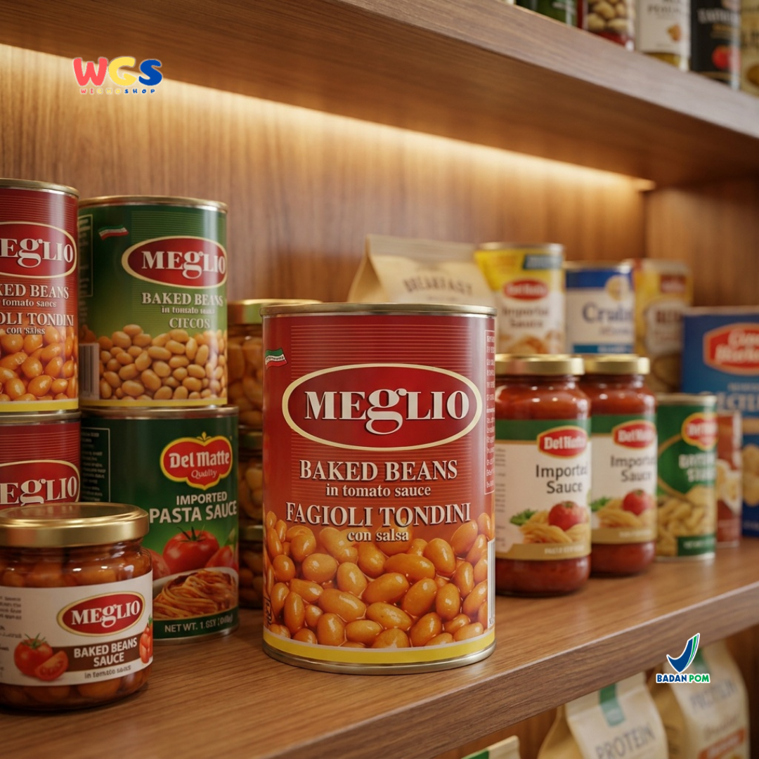 Meglio Baked Beans in Tomato Sauce 400g - Kacang Merah Saus Tomat Siap Saji