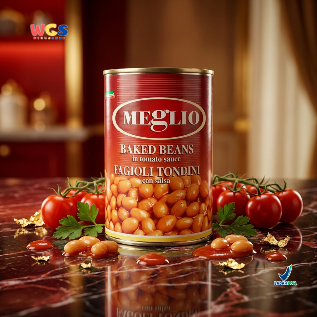 Meglio Baked Beans in Tomato Sauce 400g - Kacang Merah Saus Tomat Siap Saji