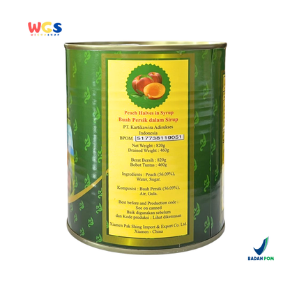Meily Peach Halves in Syrup Kaleng ±820g – Buah Persik Belah dalam Sirup Manis