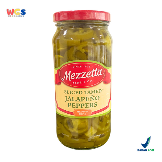 Mezzetta Sliced Tamed Jalapeño Peppers 473 mL – Jalapeño Irisan Pedas Sedang, Lezat dan Serbaguna