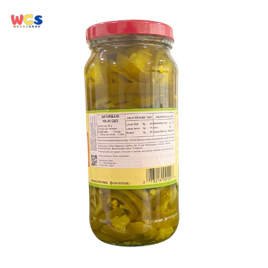 Mezzetta Sliced Tamed Jalapeño Peppers 473 mL – Jalapeño Irisan Pedas Sedang, Lezat dan Serbaguna