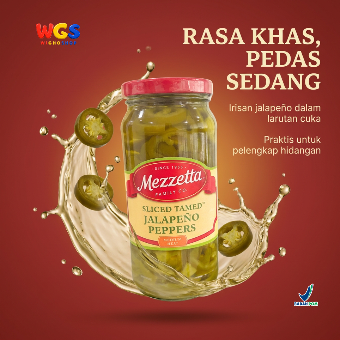 Mezzetta Sliced ​​Tamed Jalapeño Peppers 473 mL – Medium Spicy, Delicious, and Versatile Sliced ​​Jalapeños