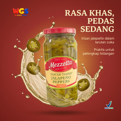 Mezzetta Sliced ​​Tamed Jalapeño Peppers 473 mL – Medium Spicy, Delicious, and Versatile Sliced ​​Jalapeños
