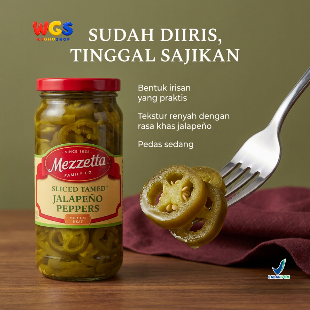 Mezzetta Sliced ​​Tamed Jalapeño Peppers 473 mL – Medium Spicy, Delicious, and Versatile Sliced ​​Jalapeños