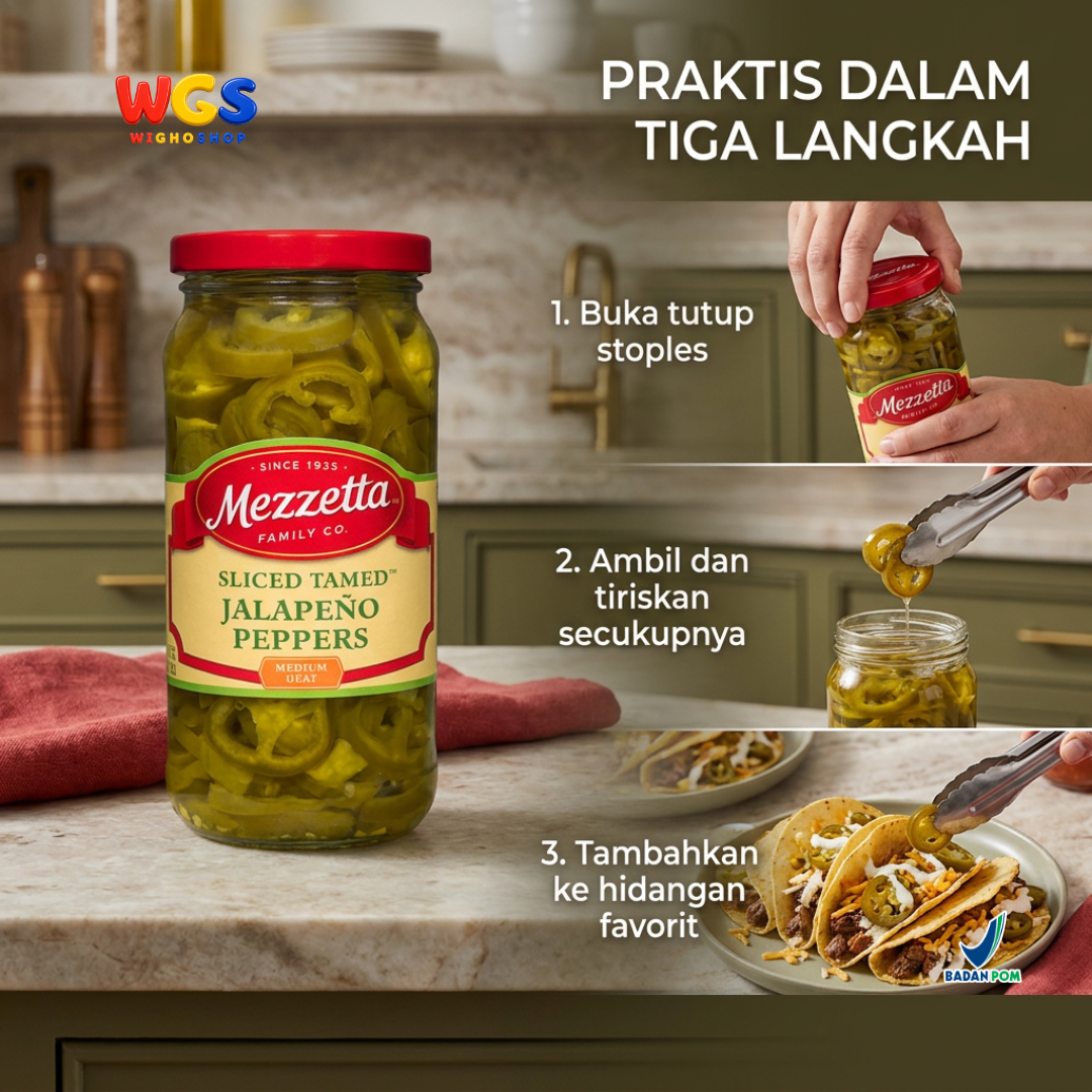 Mezzetta Sliced ​​Tamed Jalapeño Peppers 473 mL – Medium Spicy, Delicious, and Versatile Sliced ​​Jalapeños