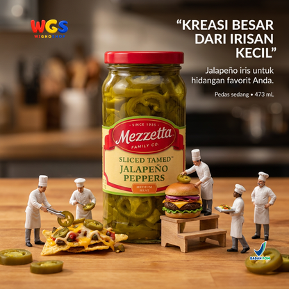 Mezzetta Sliced ​​Tamed Jalapeño Peppers 473 mL – Medium Spicy, Delicious, and Versatile Sliced ​​Jalapeños