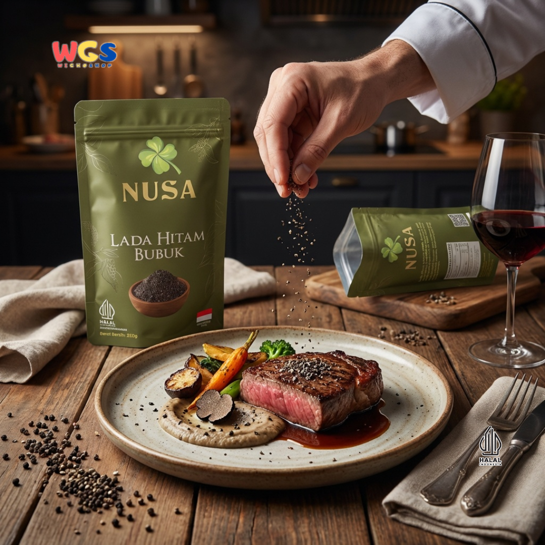 NUSA Lada Hitam Bubuk 250g - Merica Hitam Halus Asli Bumbu Dapur Premium
