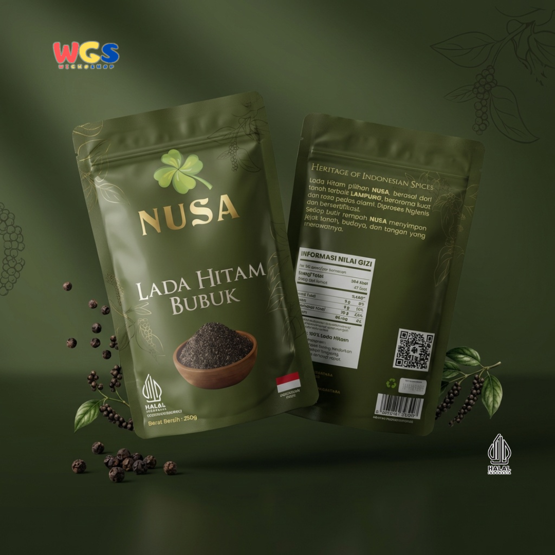 NUSA Lada Hitam Bubuk 250g - Merica Hitam Halus Asli Bumbu Dapur Premium