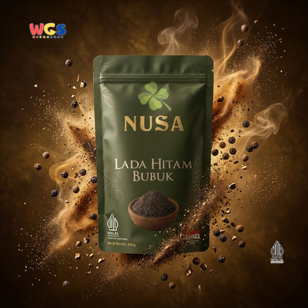 NUSA Lada Hitam Bubuk 250g - Merica Hitam Halus Asli Bumbu Dapur Premium