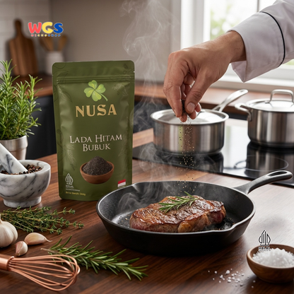 NUSA Lada Hitam Bubuk 250g - Merica Hitam Halus Asli Bumbu Dapur Premium