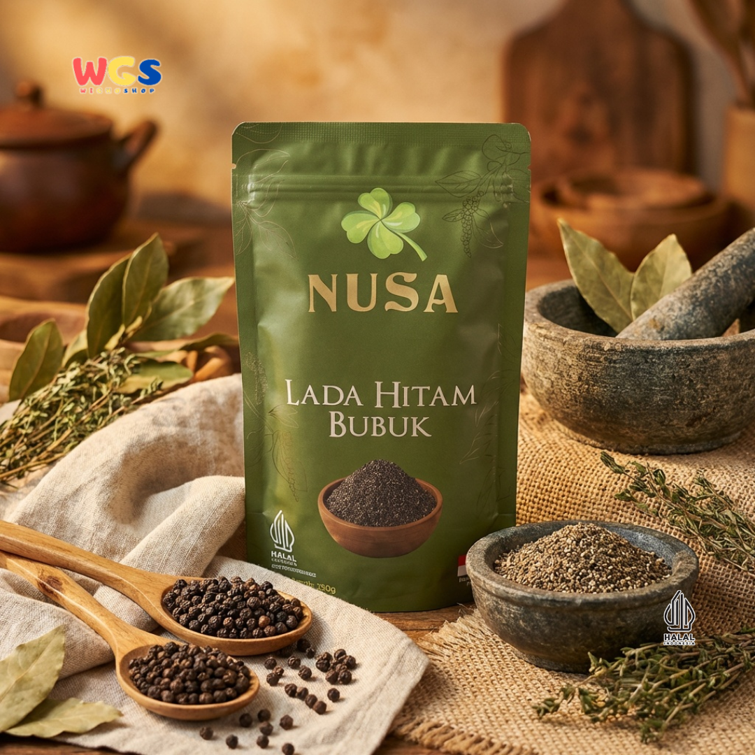 NUSA Lada Hitam Bubuk 250g - Merica Hitam Halus Asli Bumbu Dapur Premium
