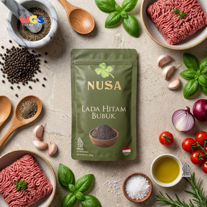 NUSA Lada Hitam Bubuk 250g - Merica Hitam Halus Asli Bumbu Dapur Premium