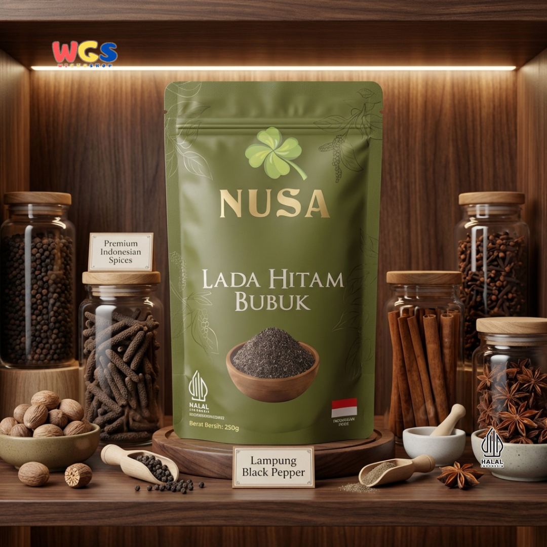 NUSA Lada Hitam Bubuk 250g - Merica Hitam Halus Asli Bumbu Dapur Premium