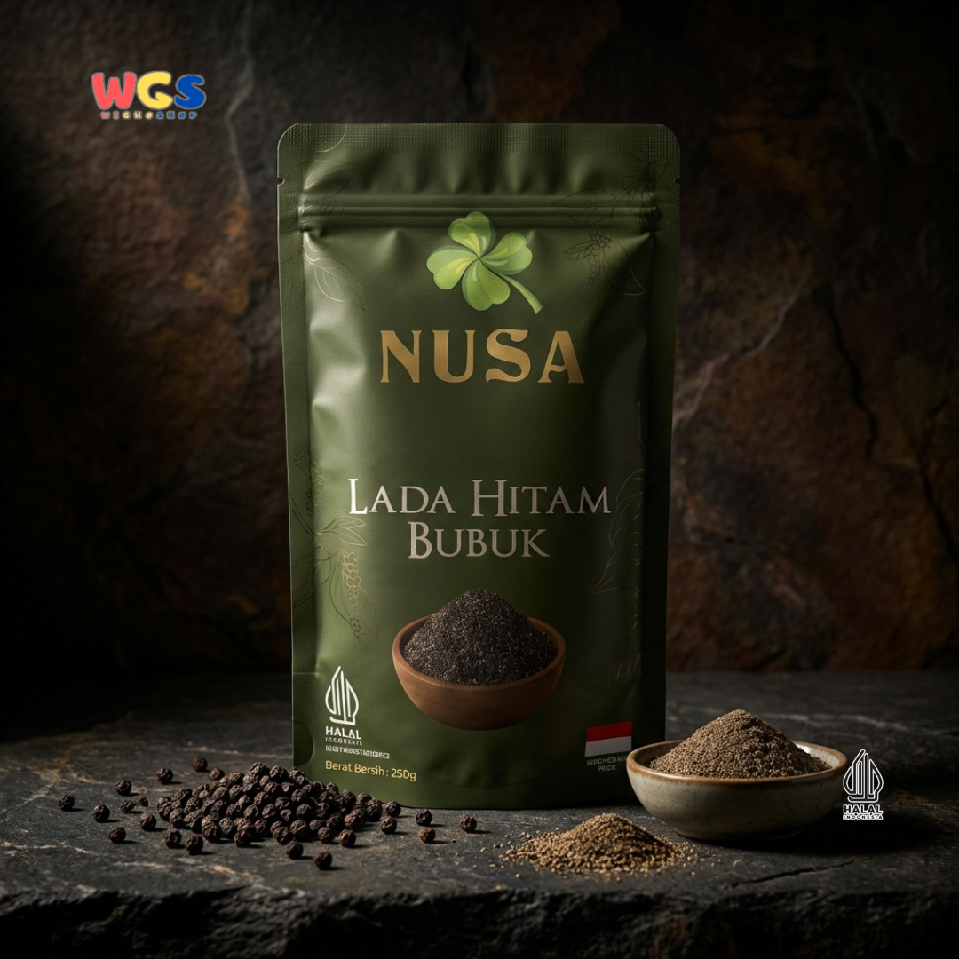 NUSA Lada Hitam Bubuk 250g - Merica Hitam Halus Asli Bumbu Dapur Premium