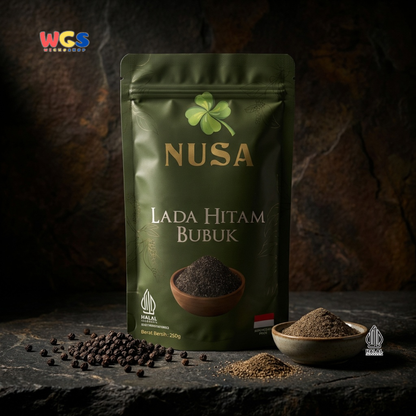 NUSA Lada Hitam Bubuk 250g - Merica Hitam Halus Asli Bumbu Dapur Premium