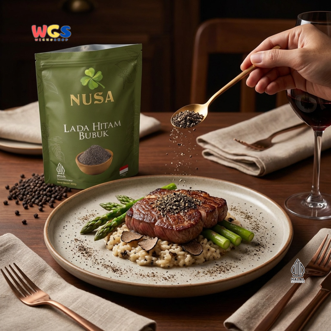 NUSA Lada Hitam Bubuk 500g - Merica Hitam Halus Asli Bumbu Dapur Premium