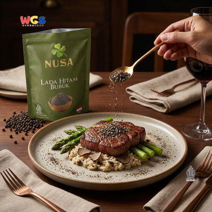 NUSA Lada Hitam Bubuk 500g - Merica Hitam Halus Asli Bumbu Dapur Premium