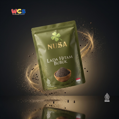 NUSA Lada Hitam Bubuk 500g - Merica Hitam Halus Asli Bumbu Dapur Premium
