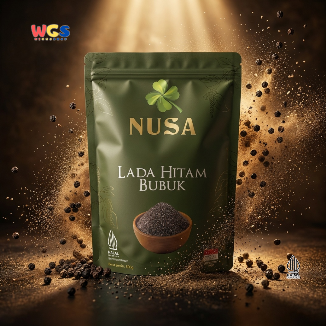 NUSA Lada Hitam Bubuk 500g - Merica Hitam Halus Asli Bumbu Dapur Premium