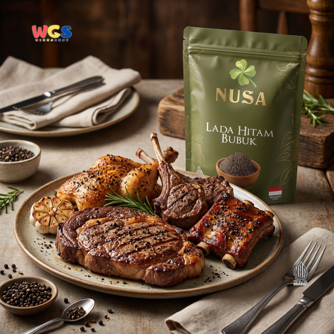 NUSA Lada Hitam Bubuk 500g - Merica Hitam Halus Asli Bumbu Dapur Premium