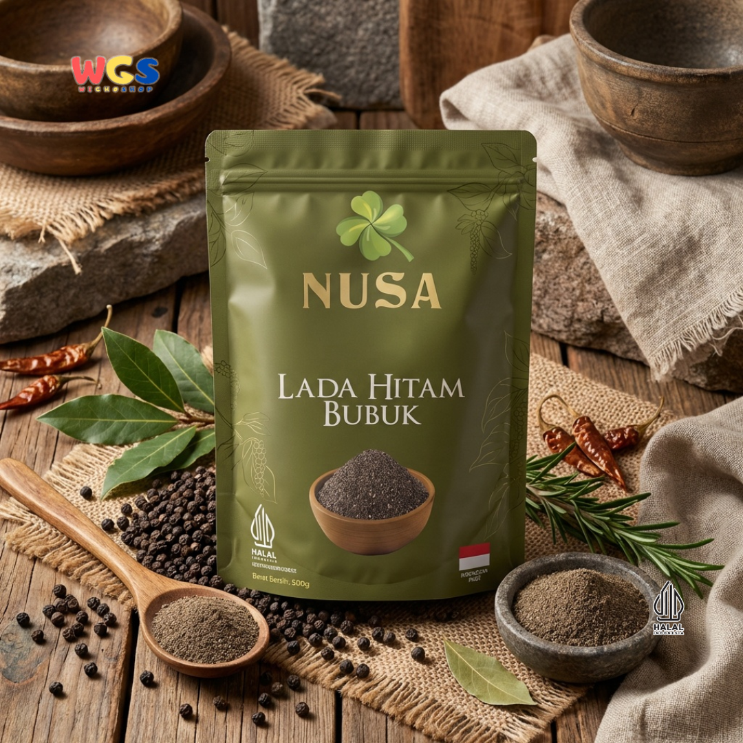 NUSA Lada Hitam Bubuk 500g - Merica Hitam Halus Asli Bumbu Dapur Premium
