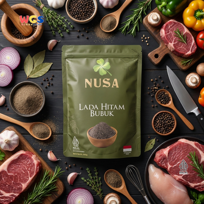 NUSA Lada Hitam Bubuk 500g - Merica Hitam Halus Asli Bumbu Dapur Premium