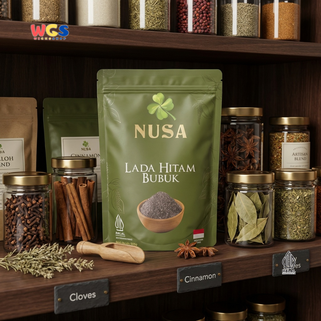 NUSA Lada Hitam Bubuk 500g - Merica Hitam Halus Asli Bumbu Dapur Premium