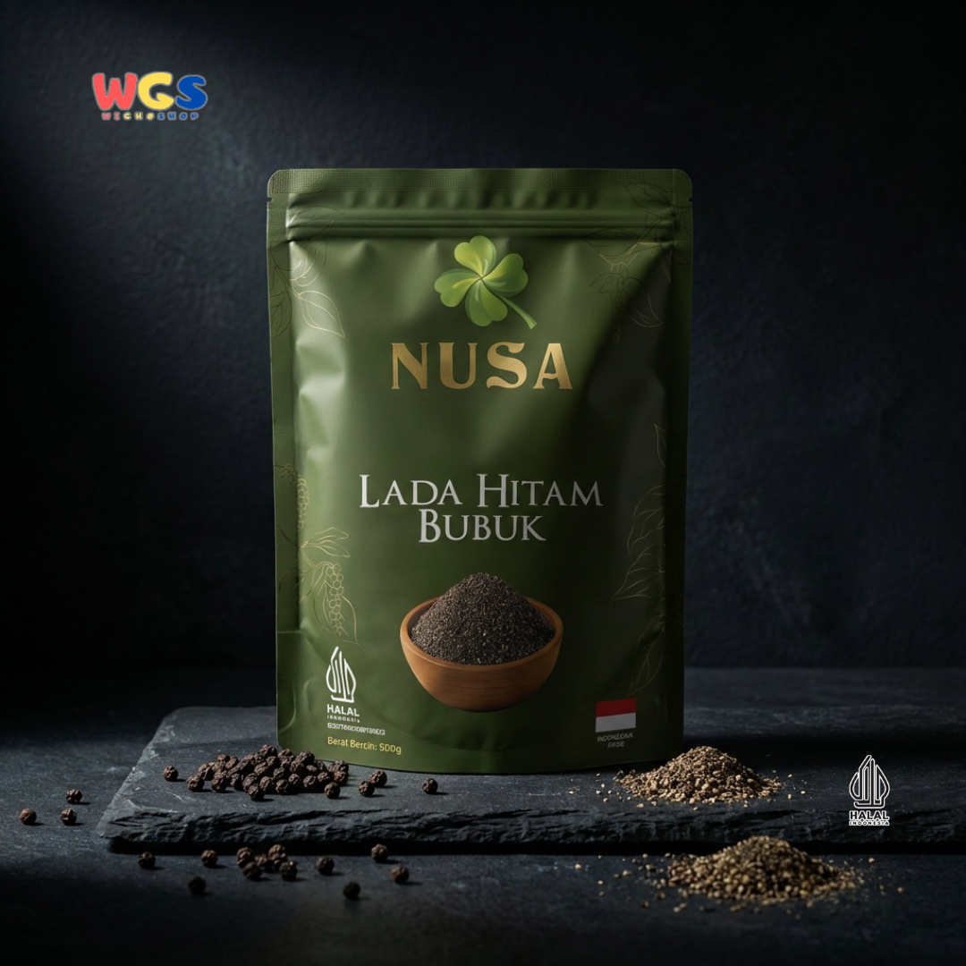 NUSA Lada Hitam Bubuk 500g - Merica Hitam Halus Asli Bumbu Dapur Premium