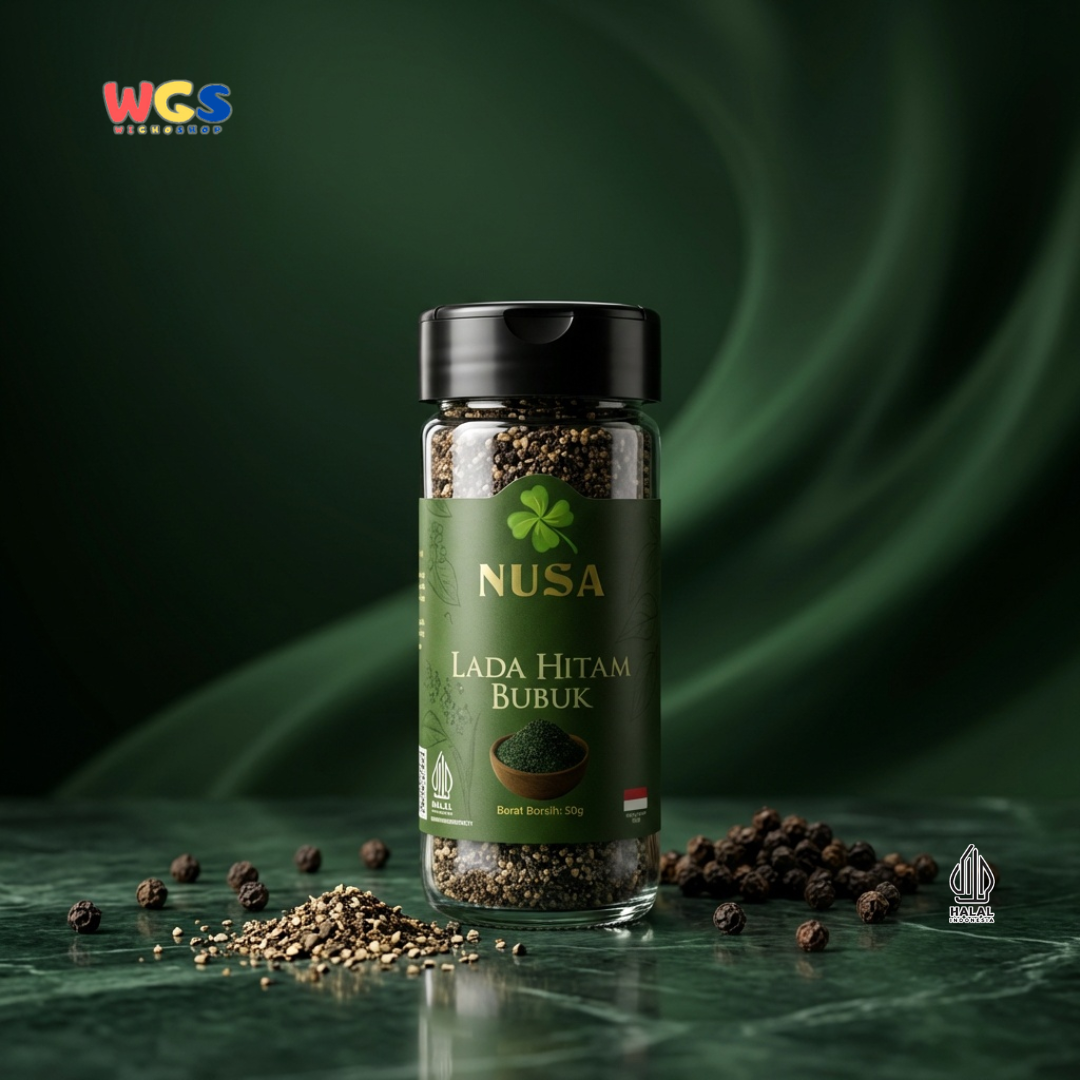 NUSA Lada Hitam Bubuk 50g - Merica Hitam Bubuk Premium Bumbu Dapur Serbaguna