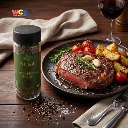 NUSA Lada Hitam Bubuk 50g - Merica Hitam Bubuk Premium Bumbu Dapur Serbaguna