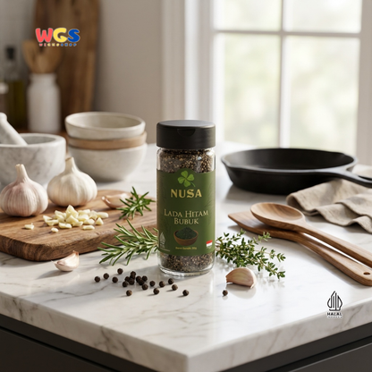 NUSA Lada Hitam Bubuk 50g - Merica Hitam Bubuk Premium Bumbu Dapur Serbaguna